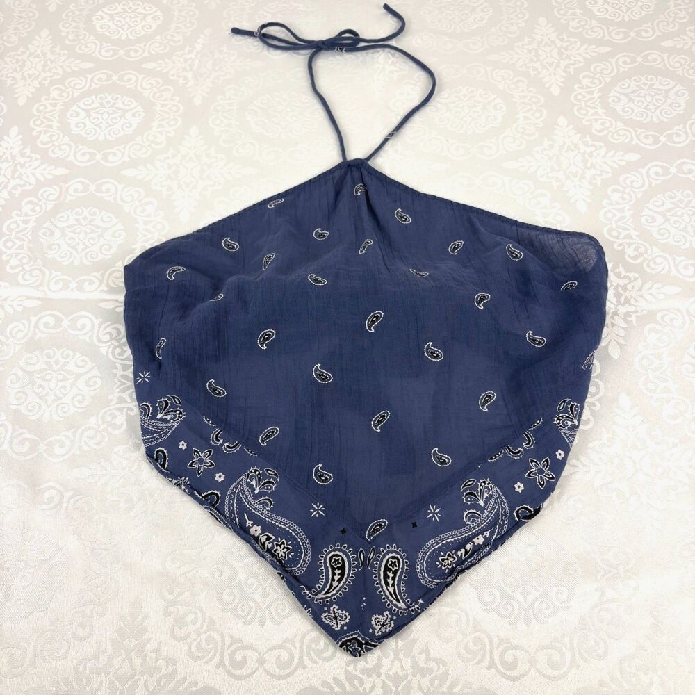 American Eagle Bandana Top Medium Western Boho Chic Halter Festival Going Out M